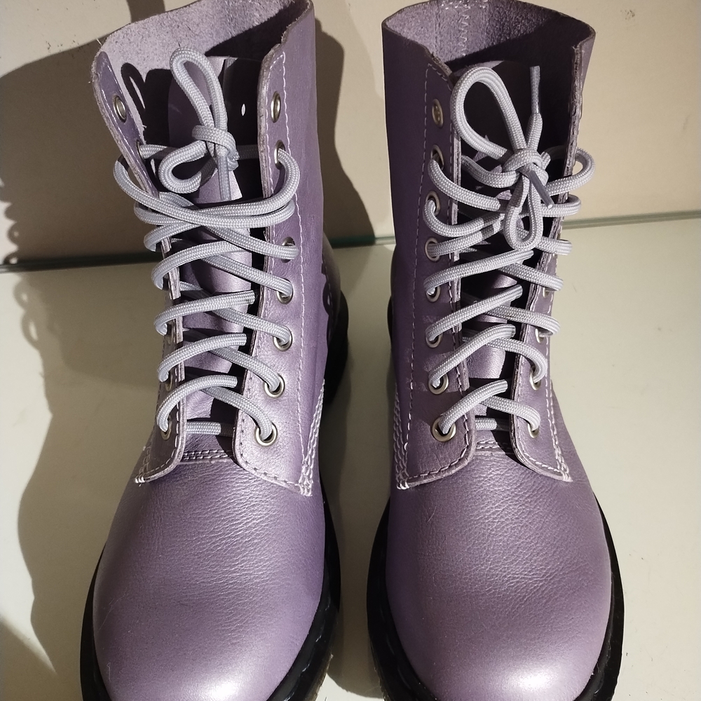 Dr. Martens 1460 Pascal Lavender Metallic Virginia Diva Boots - Picture 3 of 7